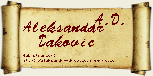 Aleksandar Daković vizit kartica